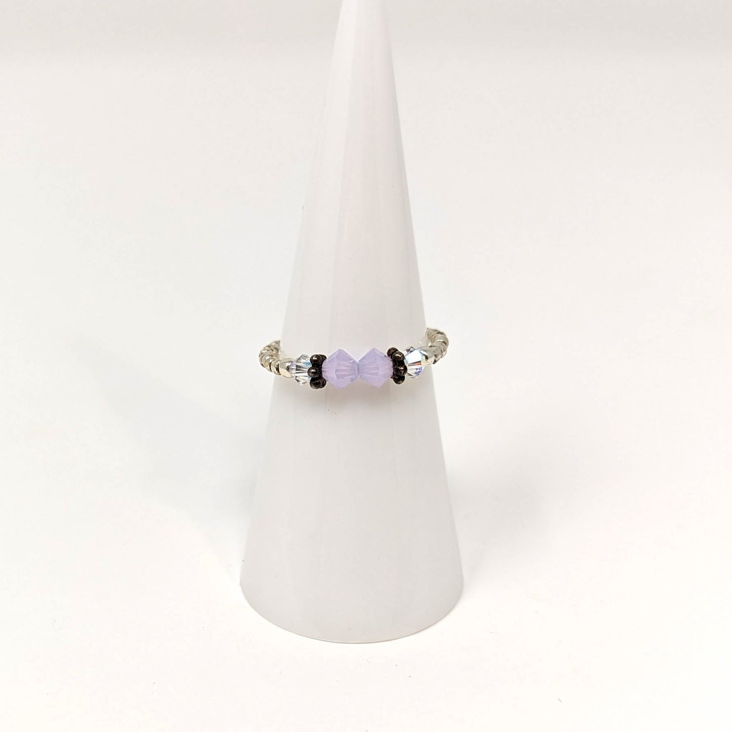 Crystal & Glass Beaded Ring