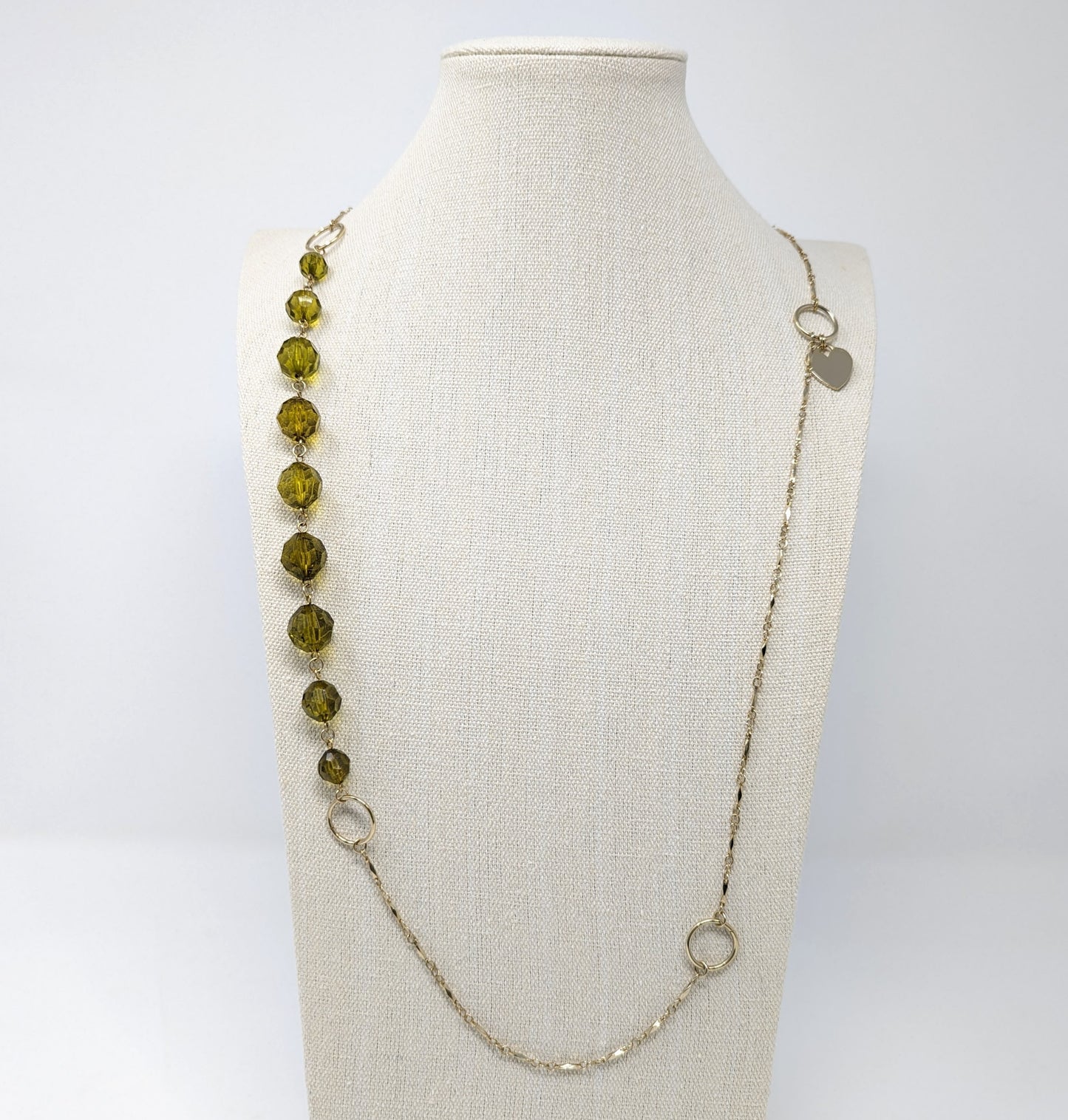 Long Green Crystal Necklace