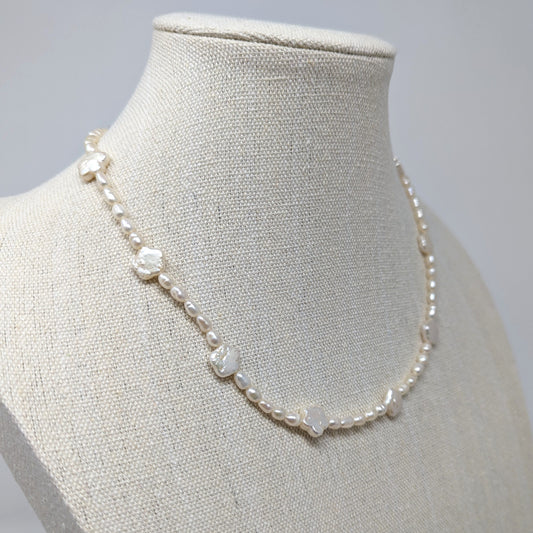 Vintage Flower Freshwater Pearl Necklace