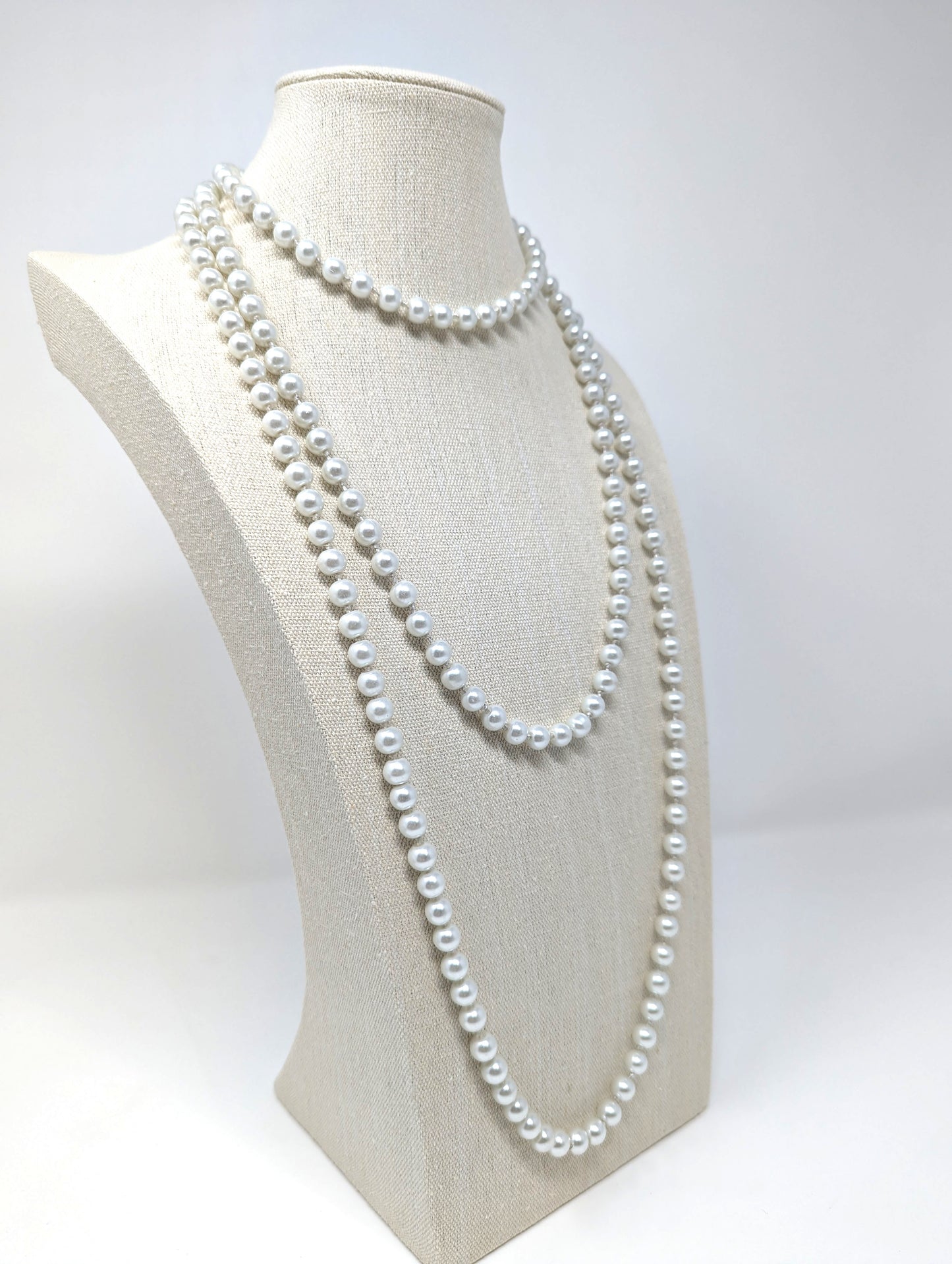 Vintage 76" Glass Pearls